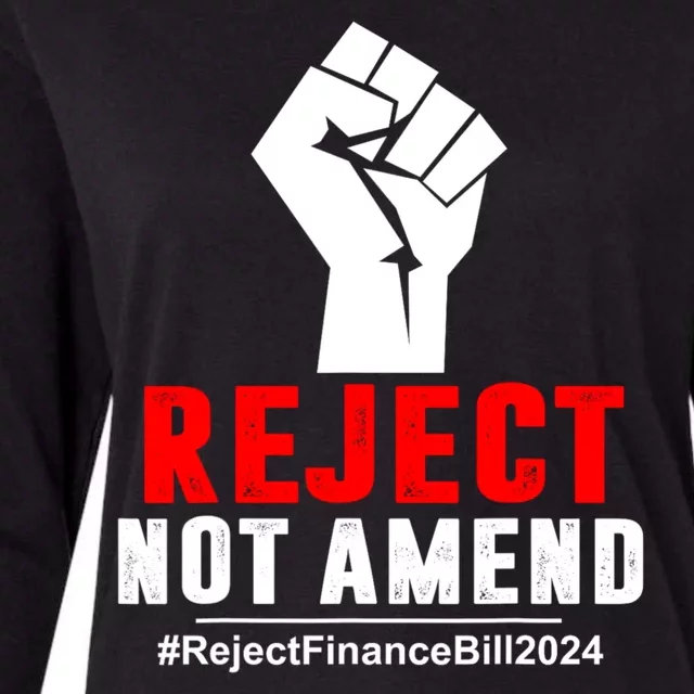 Reject Not Amend Reject Finance Bill 2024 Womens Cotton Relaxed Long Sleeve T-Shirt