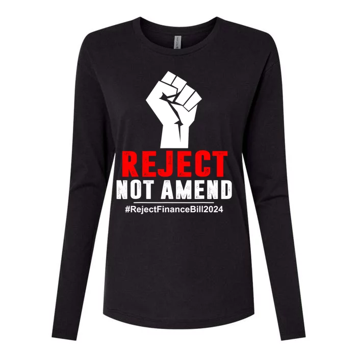 Reject Not Amend Reject Finance Bill 2024 Womens Cotton Relaxed Long Sleeve T-Shirt