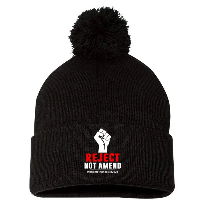 Reject Not Amend Reject Finance Bill 2024 Pom Pom 12in Knit Beanie