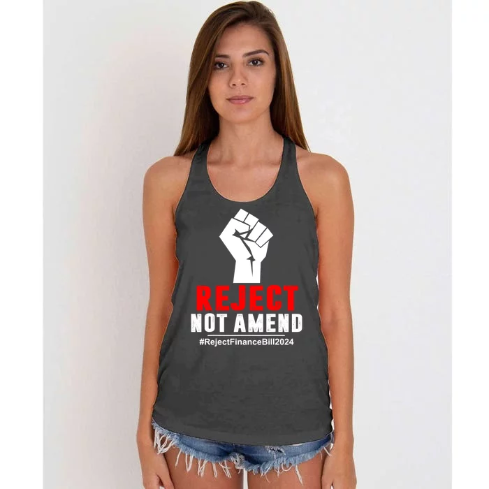 Reject Not Amend Reject Finance Bill 2024 Women's Knotted Racerback Tank