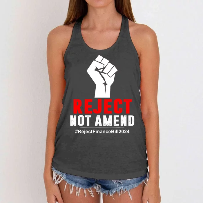 Reject Not Amend Reject Finance Bill 2024 Women's Knotted Racerback Tank