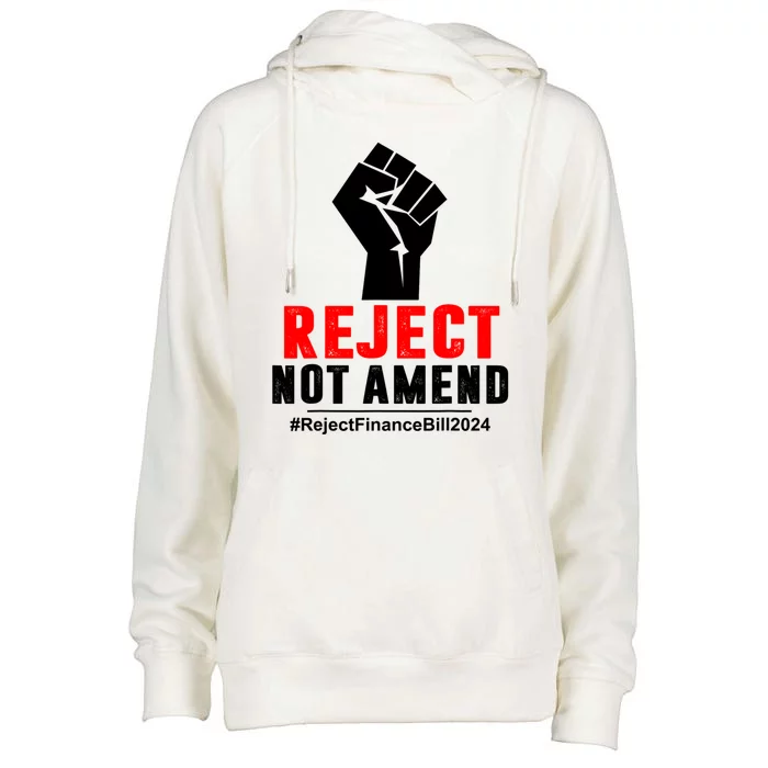 Reject Not Amend Reject Finance Bill 2024 Womens Funnel Neck Pullover Hood