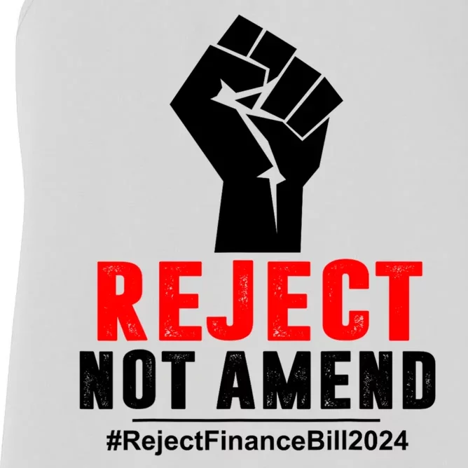 Reject Not Amend Reject Finance Bill 2024 Women's Racerback Tank