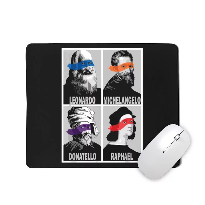 Renaissance Ninja Artists Poster Style Pop Art Mousepad