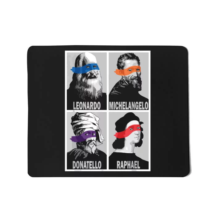 Renaissance Ninja Artists Poster Style Pop Art Mousepad