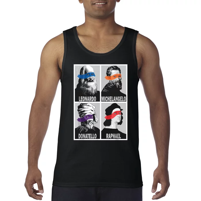 Renaissance Ninja Artists Poster Style Pop Art Tank Top