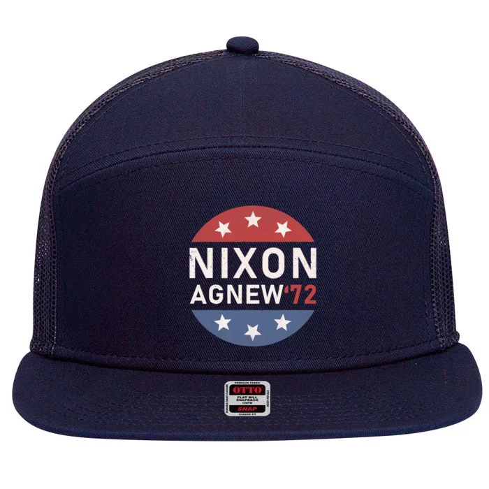 RICHARD NIXON AGNEW NIXON 1972 ELECTION Funny CAMPAIGN 7 Panel Mesh Trucker Snapback Hat