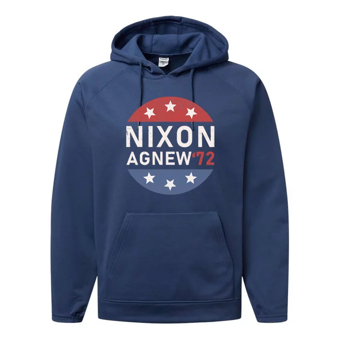 RICHARD NIXON AGNEW NIXON 1972 ELECTION Funny CAMPAIGN Performance Fleece Hoodie