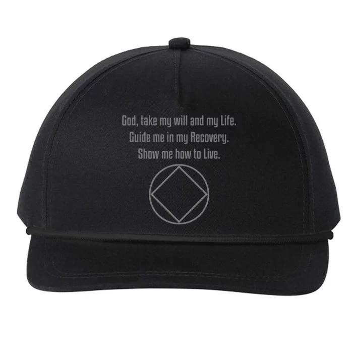 Recovery Narcotics Anonymous Third Step Prayer Snapback Five-Panel Rope Hat