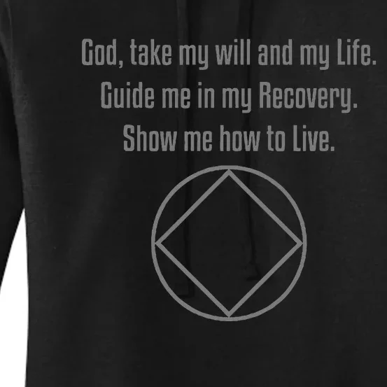 Recovery Narcotics Anonymous Third Step Prayer Women's Pullover Hoodie