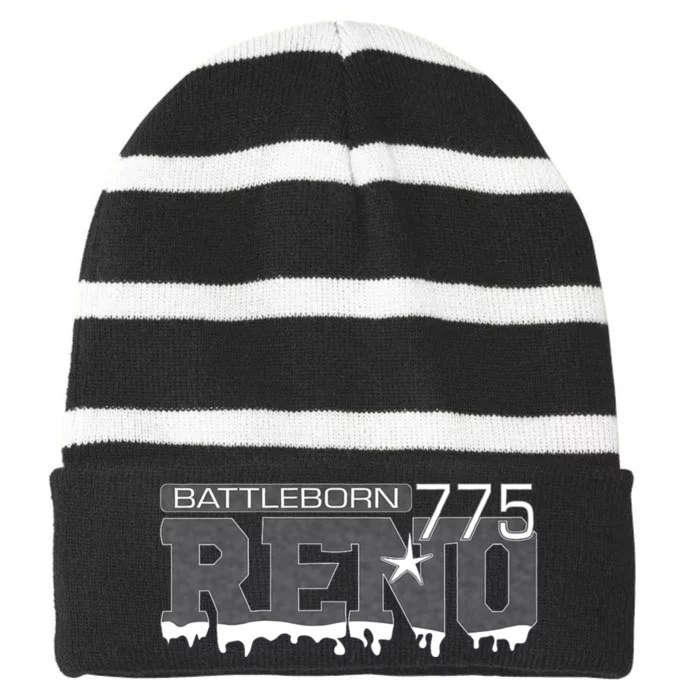 Reno Nevada Battleborn Striped Beanie with Solid Band