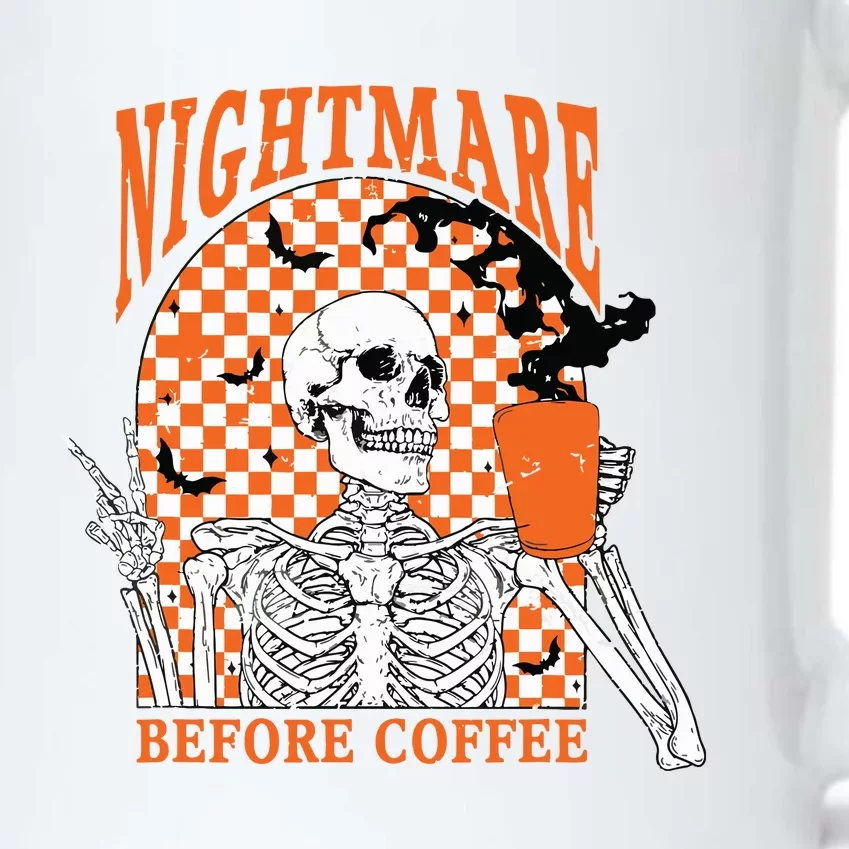 Retro Nightmare Before Coffee Skeleton Skull Halloween Black Color Changing Mug