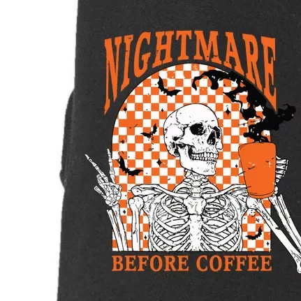 Retro Nightmare Before Coffee Skeleton Skull Halloween Doggie 3-End Fleece Hoodie