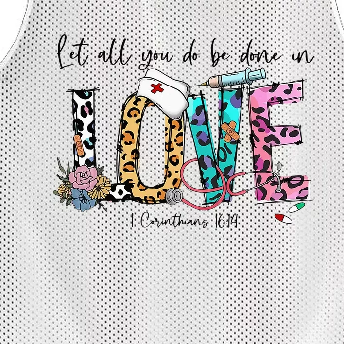 Registered Nurse Bible Verse Let All You Do Be Done In Love Mesh Reversible Basketball Jersey Tank