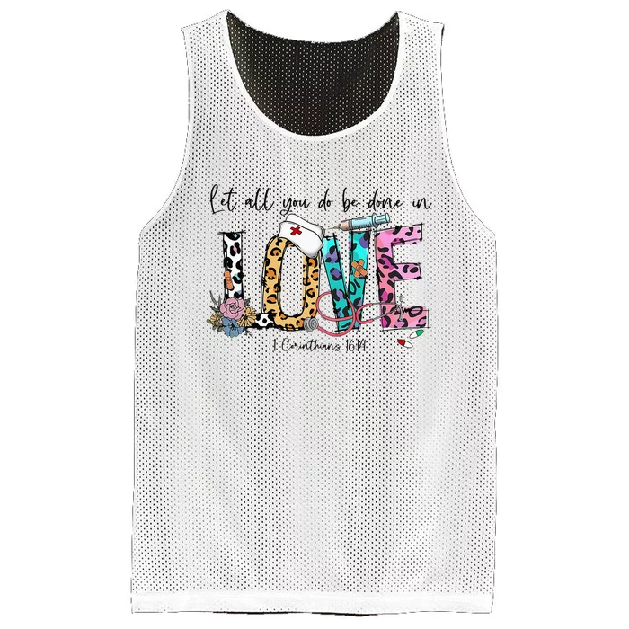 Registered Nurse Bible Verse Let All You Do Be Done In Love Mesh Reversible Basketball Jersey Tank