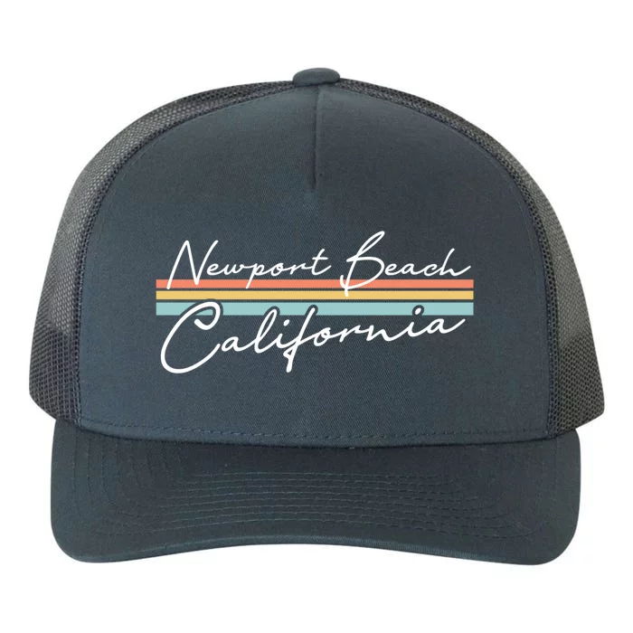 Retro Newport Beach California Gift Yupoong Adult 5-Panel Trucker Hat