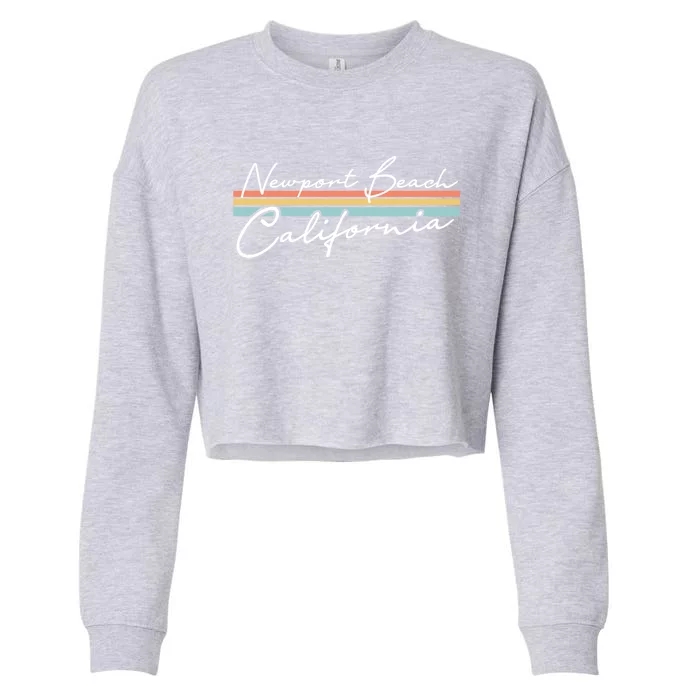 Retro Newport Beach California Gift Cropped Pullover Crew