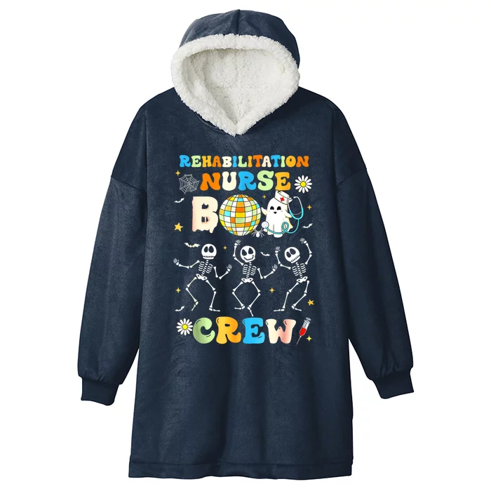 Rehabilitation Nurse Boo Crew Halloween Skeleton Dancing Gift Hooded Wearable Blanket