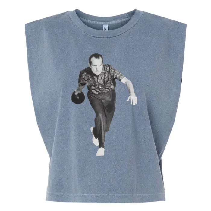 Richard Nixon Bowling Gift Garment-Dyed Women's Muscle Tee