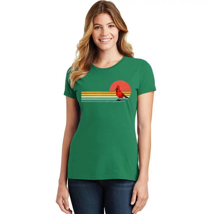 Retro Northern Cardinal Bird Animal Bird Lover Women's T-Shirt