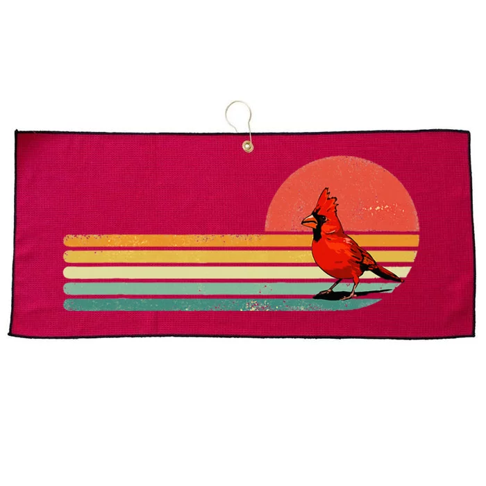 Retro Northern Cardinal Bird Animal Bird Lover Large Microfiber Waffle Golf Towel