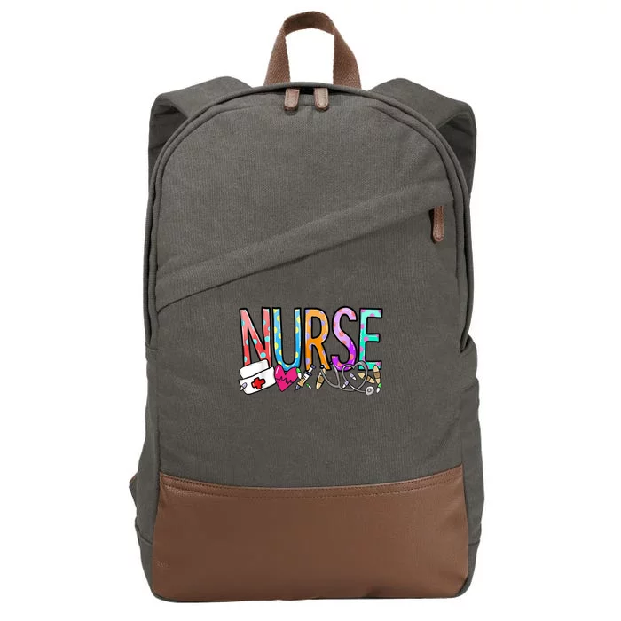 RN Nurse Colorful Gift Cotton Canvas Backpack