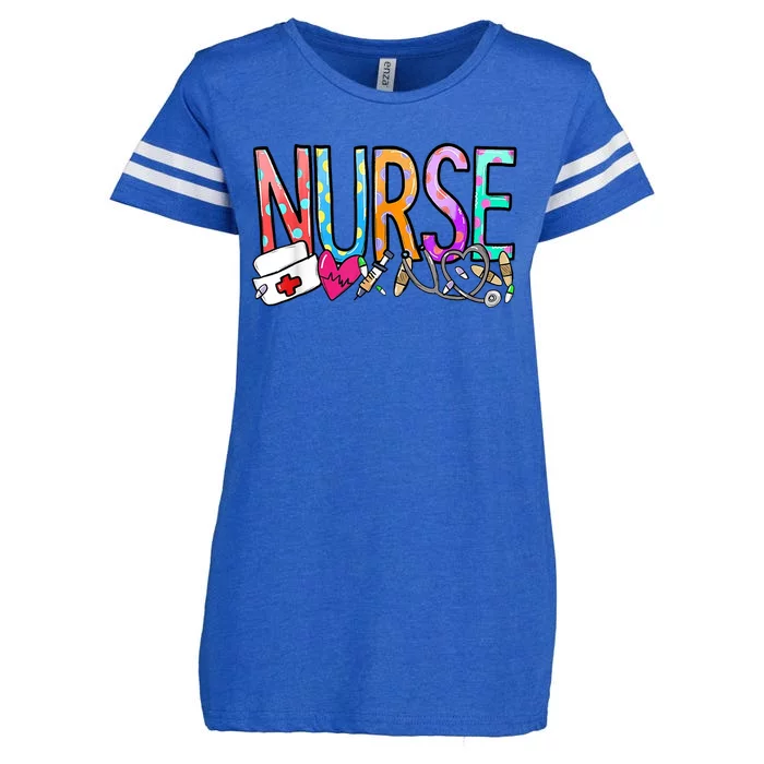 RN Nurse Colorful Gift Enza Ladies Jersey Football T-Shirt