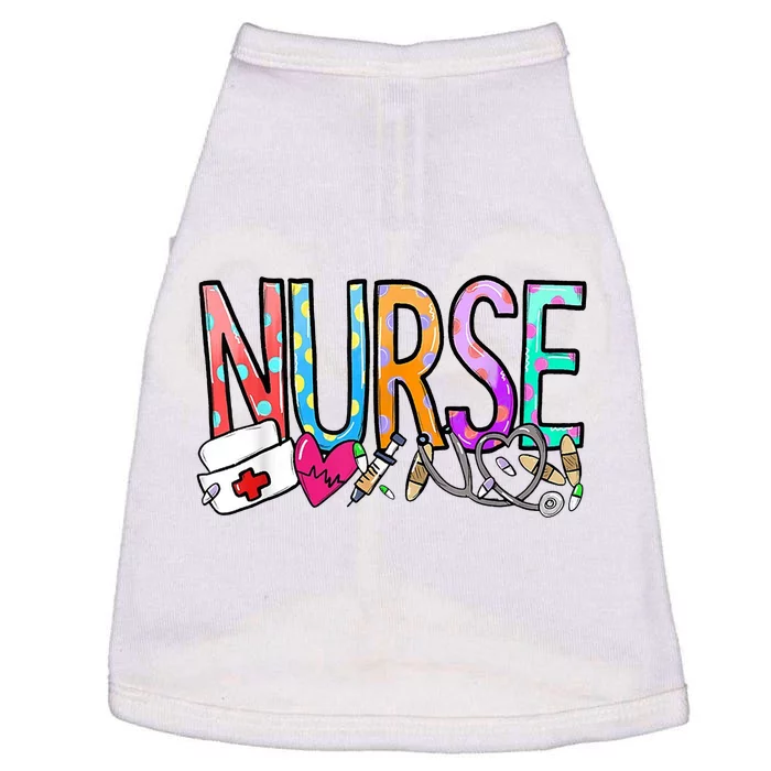 RN Nurse Colorful Gift Doggie Tank