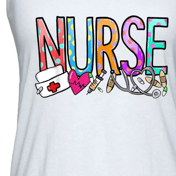 RN Nurse Colorful Gift Ladies Essential Flowy Tank