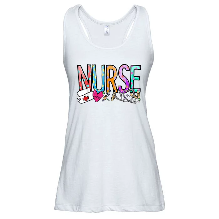 RN Nurse Colorful Gift Ladies Essential Flowy Tank