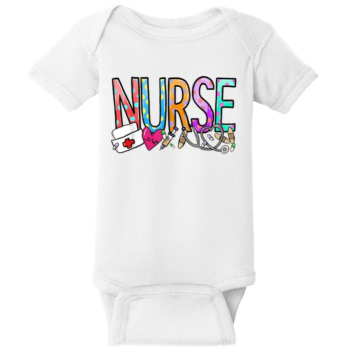 RN Nurse Colorful Gift Baby Bodysuit