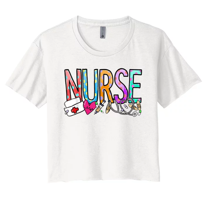 RN Nurse Colorful Gift Women's Crop Top Tee