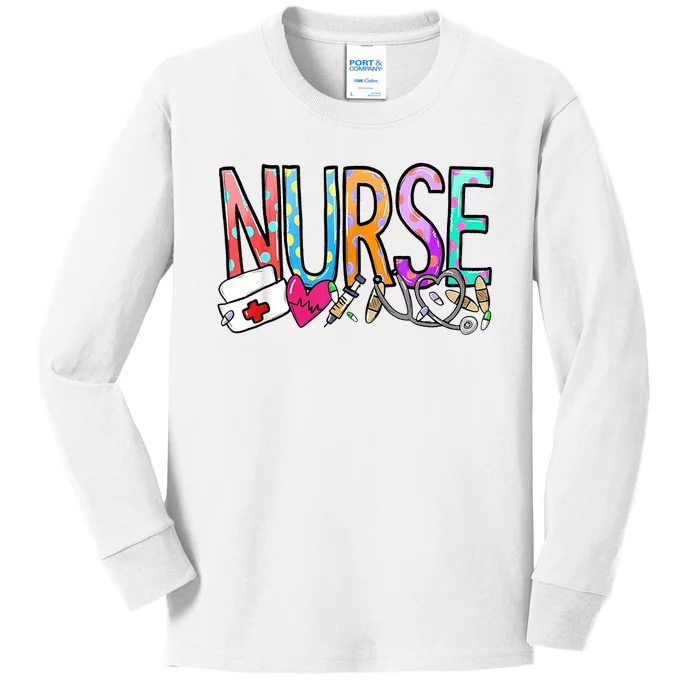 RN Nurse Colorful Gift Kids Long Sleeve Shirt