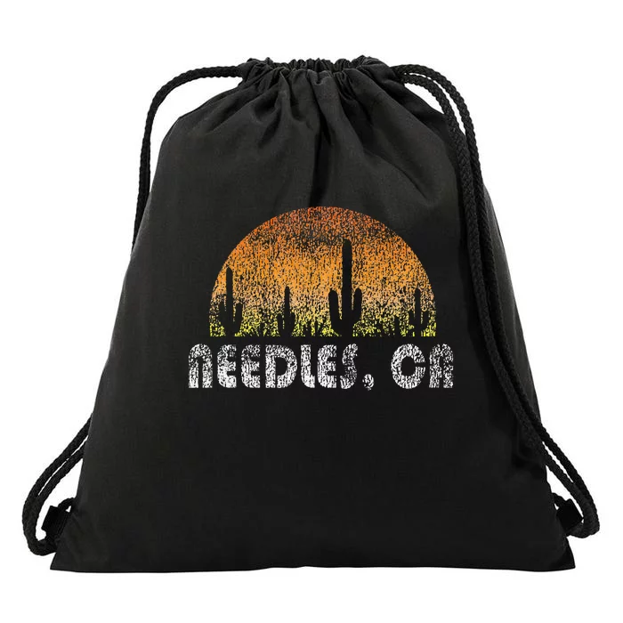 Retro Needles California Desert Sunset Vintage Drawstring Bag