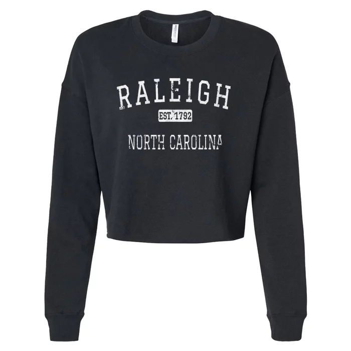 Raleigh North Carolina NC Vintage Graphic Retro 70s Cropped Pullover Crew