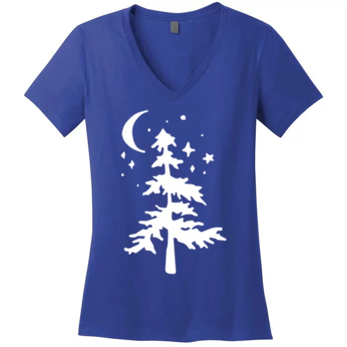 Retro No City Light Just Campfire Nights Camping (2 Sided) Gift Women's V-Neck T-Shirt