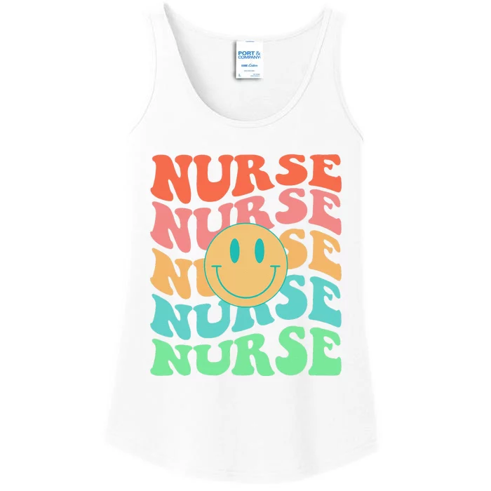 Retro Nurse Colorful Nurse Life Nurse's Day Ladies Essential Tank