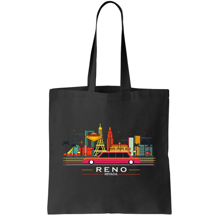 Reno Nevada Cityscape Souvenir Vintage For Reno Nevada Tote Bag