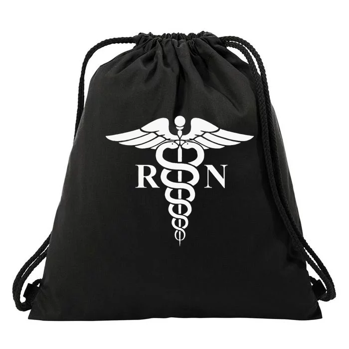 Rn Nurse Caduceus Medical Symbol Nursing Logo Gifts Drawstring Bag