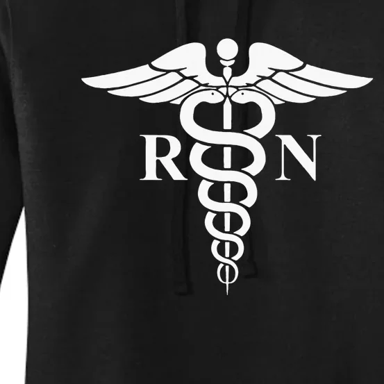 Rn Nurse Caduceus Medical Symbol Nursing Logo Gifts Women's Pullover Hoodie