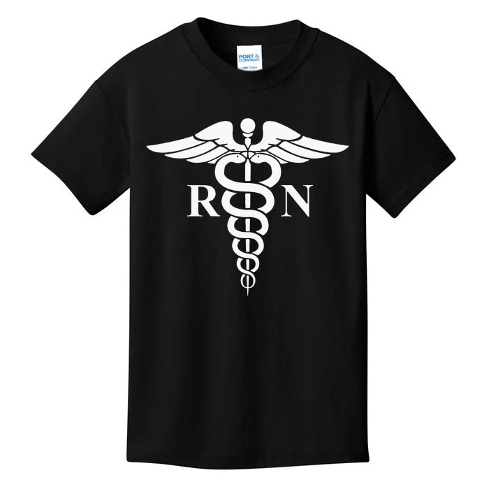 Rn Nurse Caduceus Medical Symbol Nursing Logo Gifts Kids T-Shirt