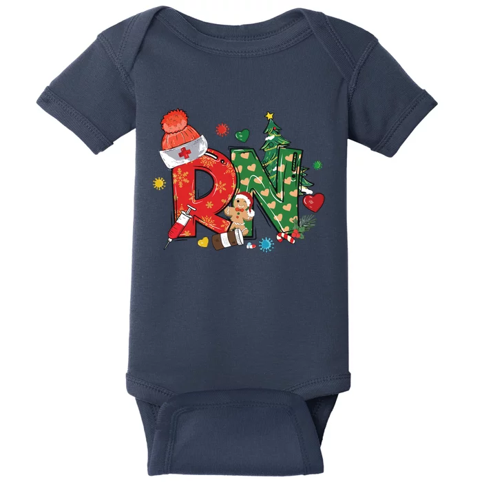 Registered Nurse Christmas Rn Festive Baby Bodysuit