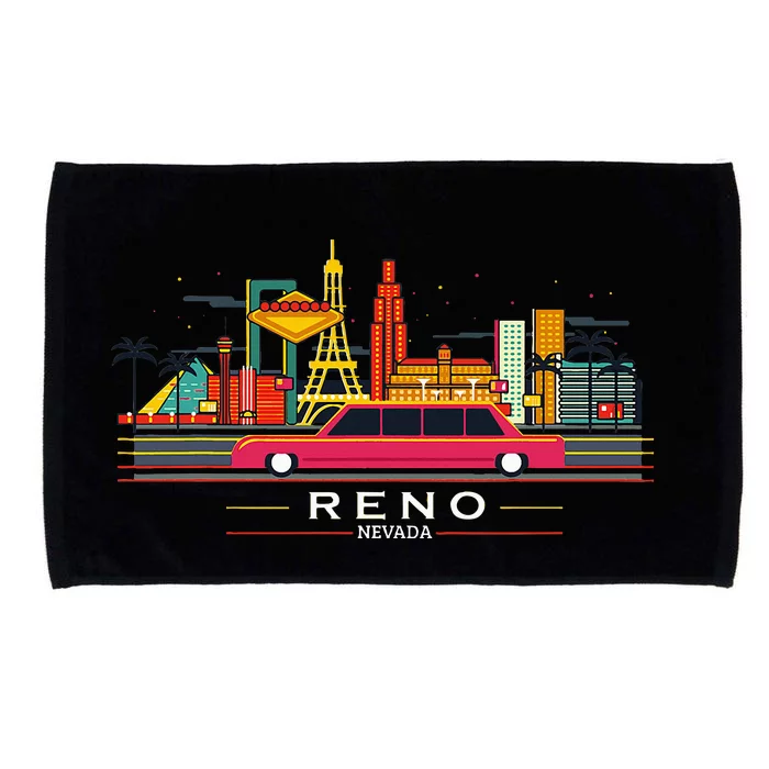 Reno Nevada Cityscape Souvenir Microfiber Hand Towel