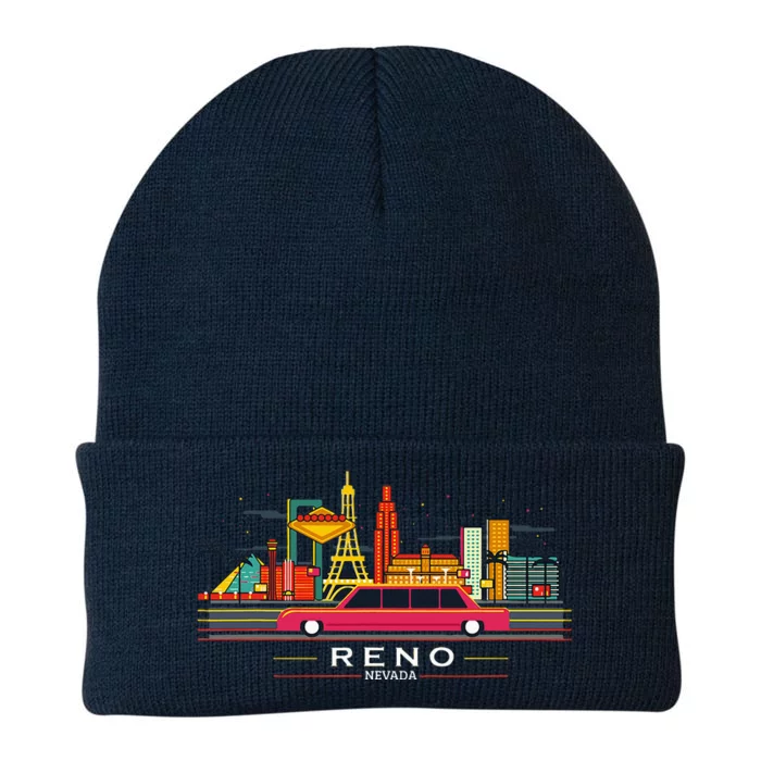 Reno Nevada Cityscape Souvenir Knit Cap Winter Beanie