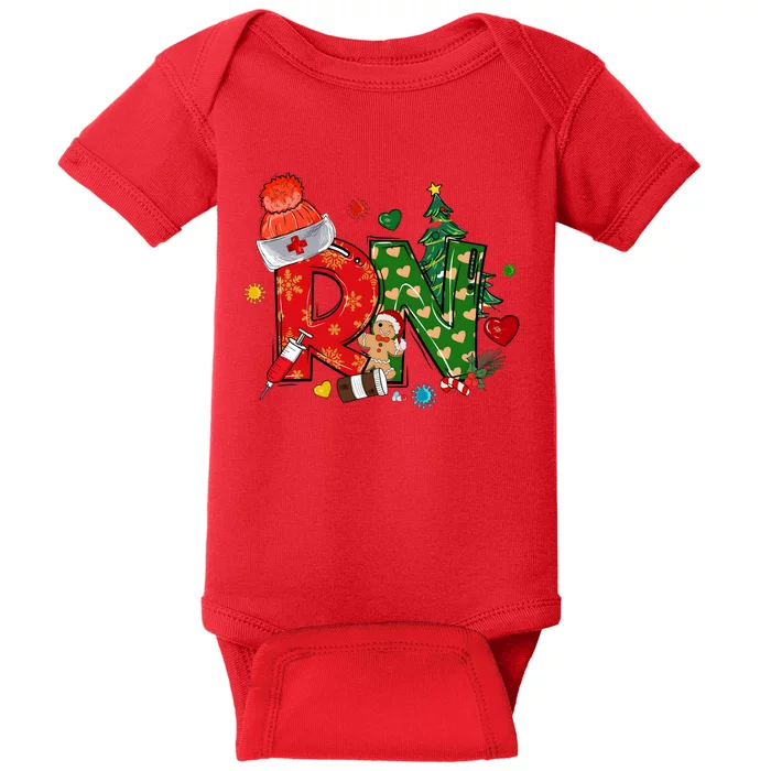 Registered Nurse Christmas Rn Festive Baby Bodysuit