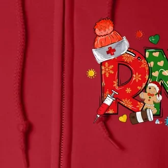 Registered Nurse Christmas Rn Festive Full Zip Hoodie