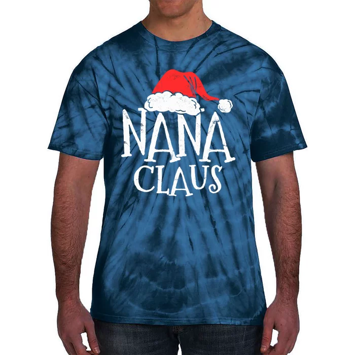 Retro Nana Claus Gift Funny Christmas Santa Costume Grandma Tie-Dye T-Shirt