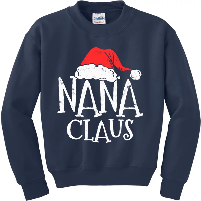 Retro Nana Claus Gift Funny Christmas Santa Costume Grandma Kids Sweatshirt