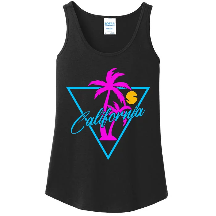 Retro Neon California Graphic Ladies Essential Tank