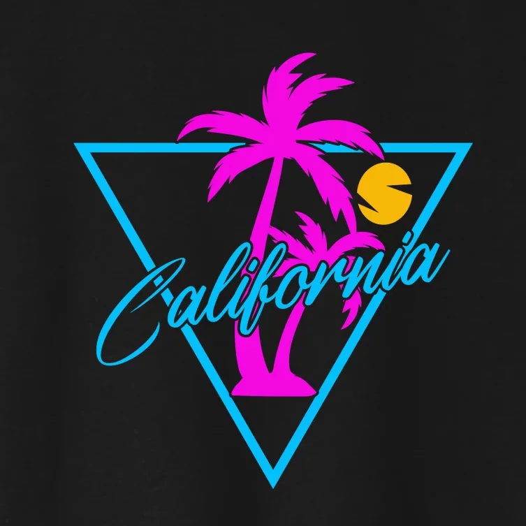 Retro Neon California Graphic Women's Crop Top Tee